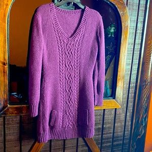 Beautiful unique  winter Sweater Dress. Hand made. Knitted. S/M